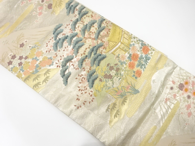 JAPANESE FUKURO OBI / WOVEN FLORAL PLANTS